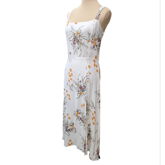 NWT Reformation Floral Nectarine Midi Dress Slit Smocked Coquette Cottagecore 12 - Picture 3 of 5